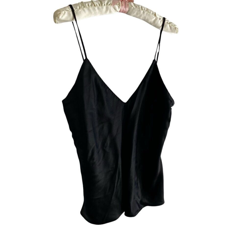 Vintage Fritzi Camisole Top Women's Size Large Black Satin